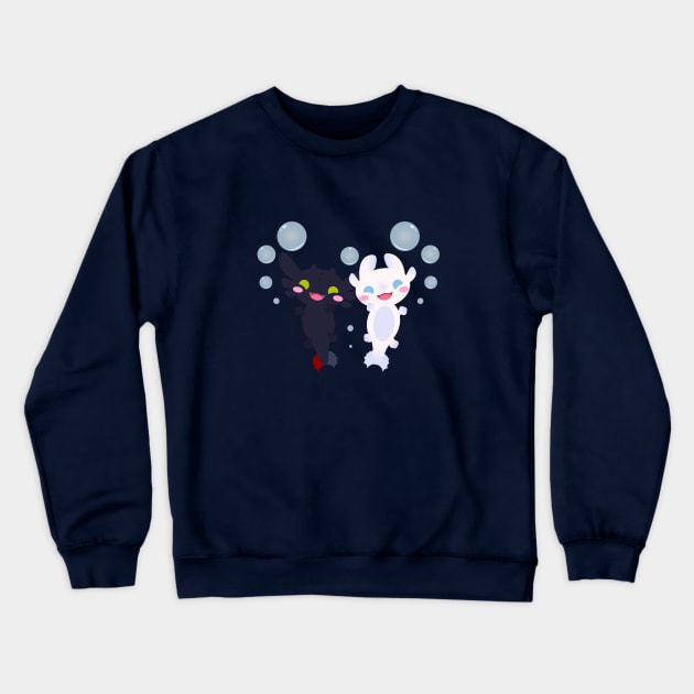 Axolotl Dragon Love Crewneck Sweatshirt by Kirion